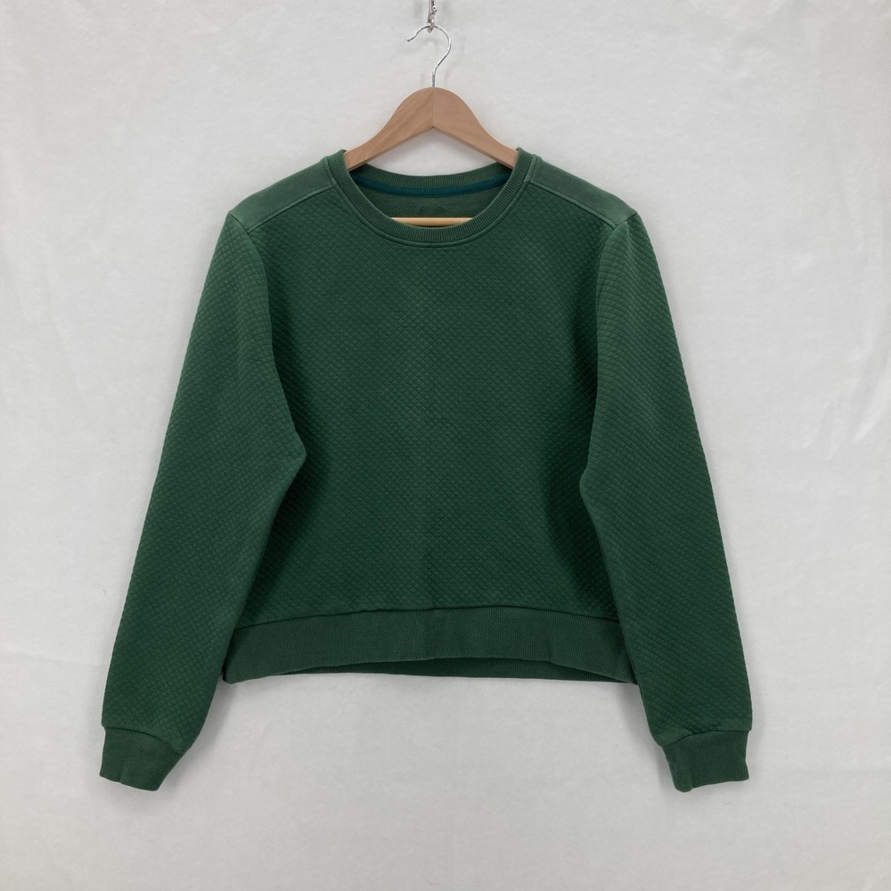 Born Primitive Sweater Mens Small Green Quilted Pullover Athletic Crewneck Gym